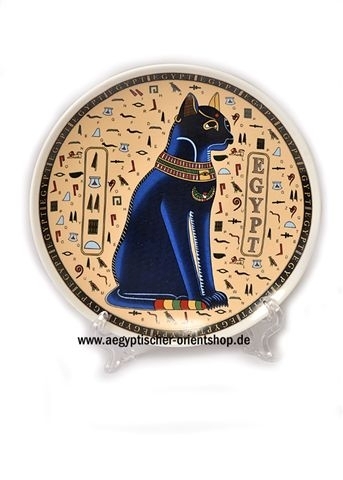 Ägyptischer Porzellan Deko-Teller Bastet