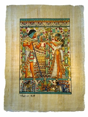Ägyptischer Papyrus, Tutanchamun und seine Frau