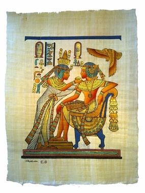 Papyrus Pharao Tut und seine Frau